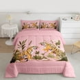 thumbnail image 3 of Feelyou Cartoon Tiger Wildlife Bedding Comforter Set, Palm Leaf Botanical Twin Comforter Sets, Teens Kids Boys Girls Reversible Bedding Set, Breathable Home Decor, 2 Pieces, 3 of 9