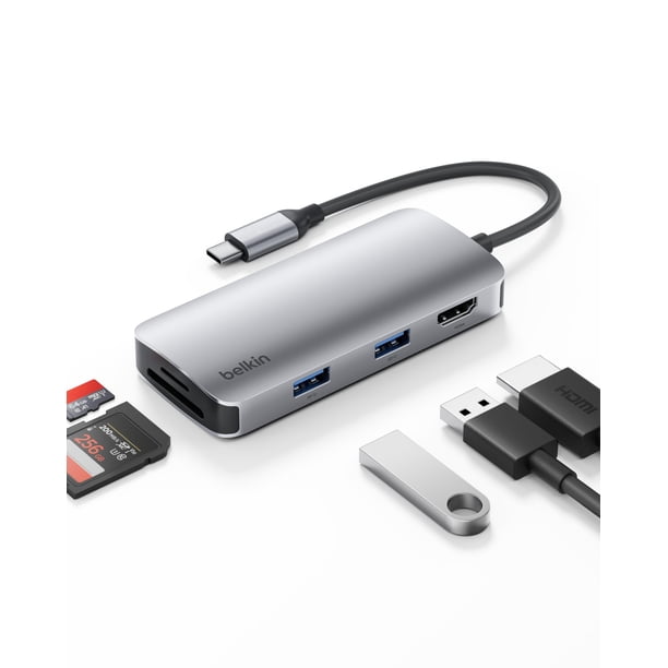 Adaptador multipuerto 5 en 1 USB-C Hub Belkin con HDMI 4K para MacBook