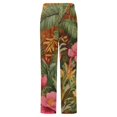 thumbnail image 6 of Tropical Jungle Two Jaguars Flowers Winter Female Pants Flannel High Waist Women Pants Lady Warm Straight Leg Plush Trousers, 6 of 7