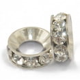 thumbnail image 3 of 6pcs Plateado Claro Rhinestone Europeo Plata Grande Del Agujero Rondelle Espaciadores, 3 of 4