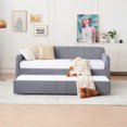 thumbnail image 5 of Newboti Furniture Twin Upholstered Daybed Frame with Trundle, Twin Size Sofa Bed for Bedroom Living Room Guest Room, Wood Slat Support,Grey BN.6014, 5 of 16