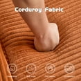 thumbnail image 3 of Loveseat Sofa, Comfortable Deep Seat Sofa Bed, Reversible Cushion with Pillows, Modern Small Corduroy Couch for Living Room, Bedroom, Apartment, Office, No Assembly Required, Orange, 3 of 6