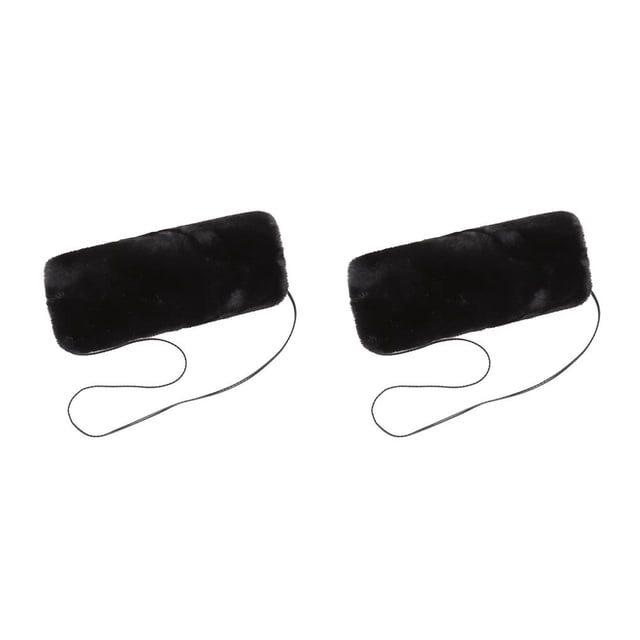 Billuyoard Chinlon mujeres invierno otoño manguito reemplazo colgante hogar Oficina cálido mantener calentador de manos manga de guante con Negro 2Conjunto