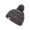 Grey/Black, variant on Kids Beanie 4 Tone Fun w / Pom- Purple/Denim