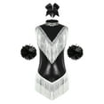 thumbnail image 3 of CHICTRY Women's Metallic Dance Outfits for Cheer Leader Uniform Stage Performance Cheerleading Costume Black L, 3 of 6