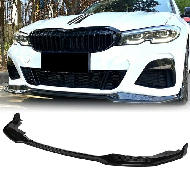 Sporty 3PCS Front Bumper Protector Lip Diffuser Kit, ABS Material, Fit for 3 Series G20 G21 M Pack Pre facelift 2019-2022, with Easy No Drill Installation