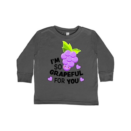 

Inktastic Im So Grapeful For You with Cute Grapes Gift Toddler Boy or Toddler Girl Long Sleeve T-Shirt