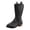 Black, variant on Rokment Womens Wide Calf Cowboy Boots Fashion Embroidered Leather Pointed Toe Chunky Block Heels Western Mid Calf Cowgirl Riding Boots Black Size 6