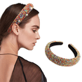 thumbnail image 4 of Diadema con diamantes de imitación, diadema ancha con cuentas de cristal y joyas, accesorios para el cabello con purpurina para mujeres y niñas, 4 of 5