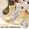 thumbnail image 4 of LDU Women's Thermal Crew Socks, Wavy Striped with Terry Lining, Winter Mid Calf Socks, 6 Pairs, 4 of 7