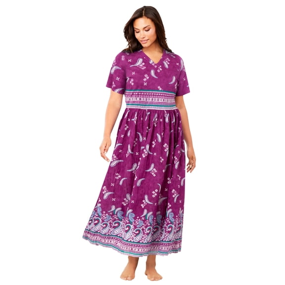 Only Necessities Plus Size Long Crinkle Cotton Lounger