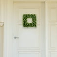 thumbnail image 4 of Pure Garden 16.5-Inch Indoor/Outdoor Artificial Greenery Boxwood Wreath for Frontdoor, Summer/Spring Decor, Green, 4 of 7