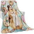 thumbnail image 2 of Happy Lovely Hamster Blanket Gifts for Boys Girls Kids, Sweet Donut Dessert Joyful Raise Paw Throw Blankets for Sofa Office Couch Room Decor, Cozy Lightweight Warm Soft Throws, 60x50 in, 2 of 10
