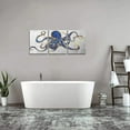 thumbnail image 5 of 3 Piece Octopus Wall Art Painting Navy Blue Marine Animal Picture Print On Canvas Ocean Life Poster for Bathroom Bedroom Home Decor Decoration Gift Easy To Hang 12"x16"x3PCS, 5 of 6