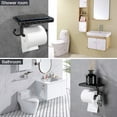 thumbnail image 3 of Toilet Paper Roll Holder With Mobile Phone Shelf Wall Mount For Bathroom Retro, 3 of 5