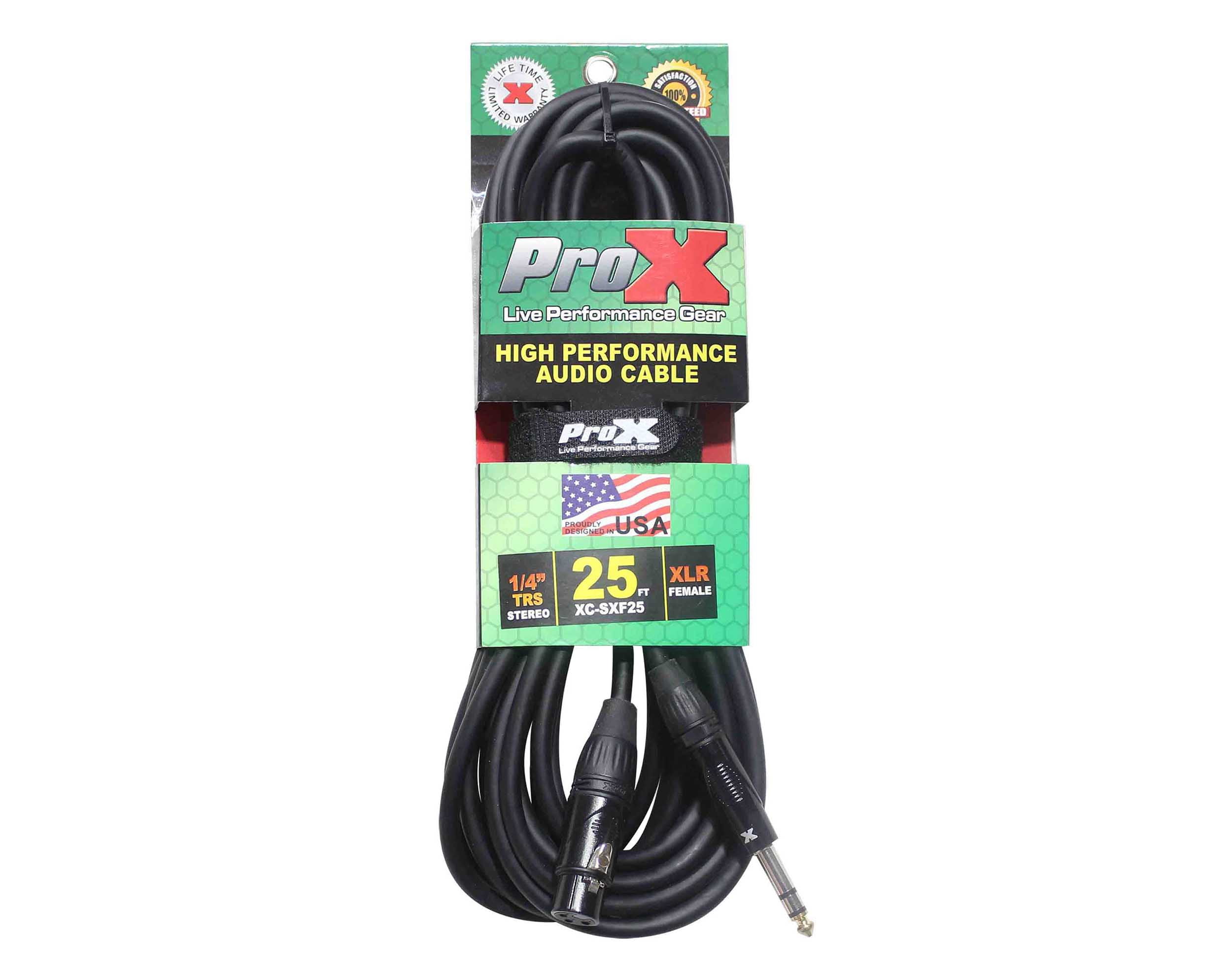 Prox XC-SXM15 Balanced 1/4" TRS to XLR-M High Performance Audio Cable - 15 Feet