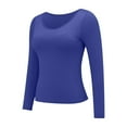 thumbnail image 5 of Built In Bra T Shirt For Womens Padded Long Sleeve Tops Active Blouses Soft Pajama Casual Shirts For Workout, 5 of 5