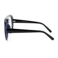 thumbnail image 3 of Retro Disco Funky Plastic Flat Top Racer Clear Lens Glasses Navy, 3 of 4