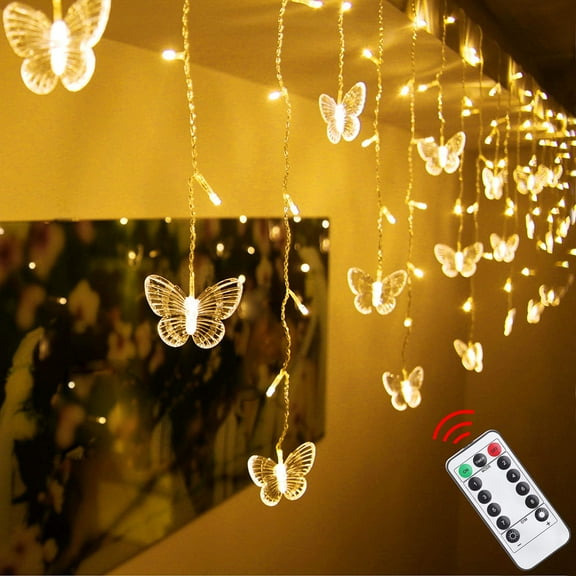 Butterfly Warm White Curtain Lights