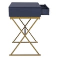 thumbnail image 4 of Linon 47" Campaign Style Metal Writing Desk with 2 Drawers, Blue/Gold, 4 of 15