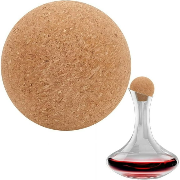 3.9 Inch Wooden Cork Ball Stopper for Wine Bottle and DecanterPeru