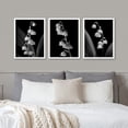 thumbnail image 3 of PixonSign Framed Canvas Print Wall Art Set - Black & White Duotone Hanging Flowers Posters - Set of 3 Nature Farmhouse Decor Minimalist Pastel Botanical Wall Décor for Living Room - 8"x10" White, 3 of 5