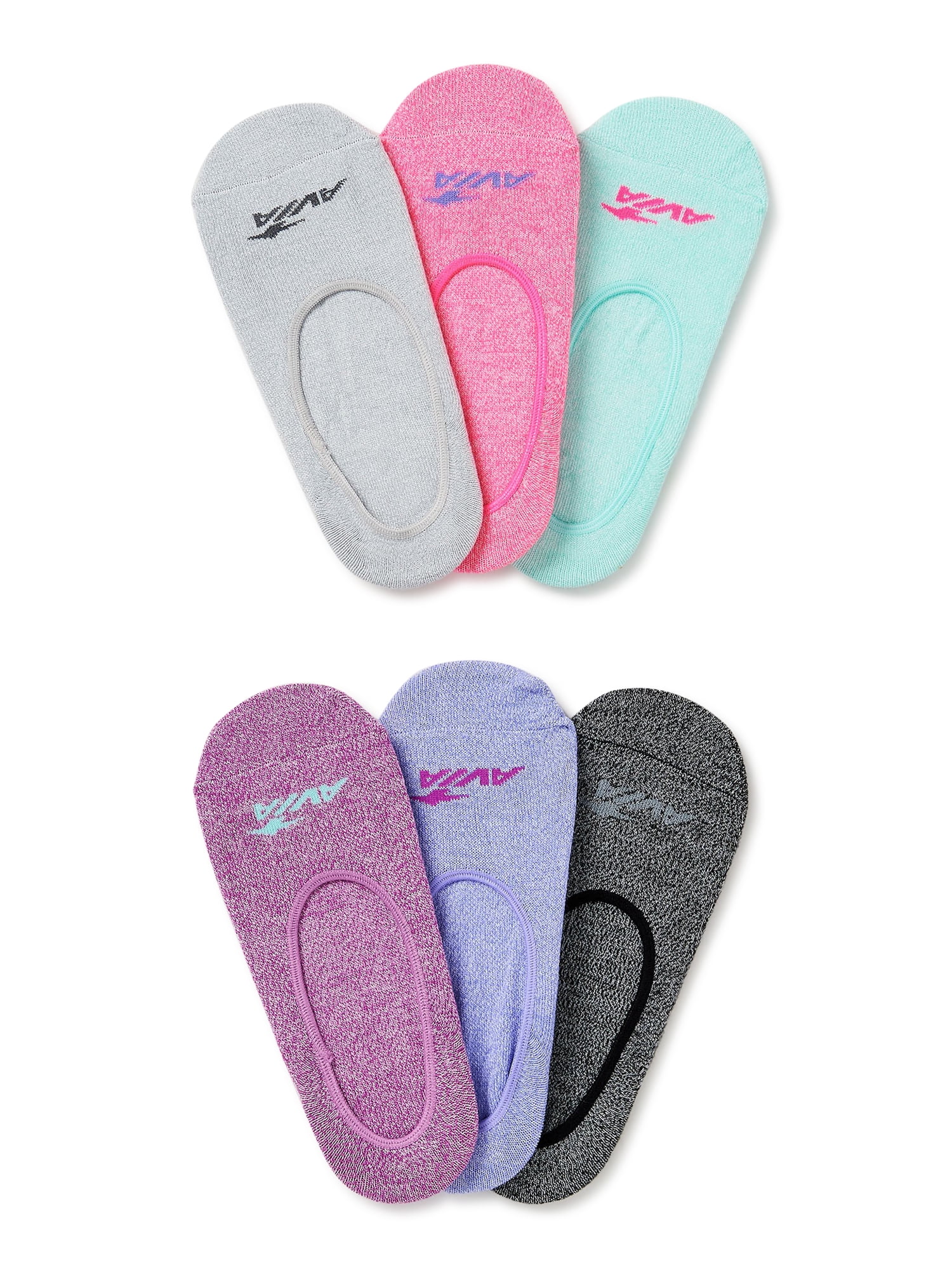Avia Women's No Show Ultra Low Liner Socks, 6-Pack