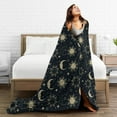 thumbnail image 5 of DouZhe Ultra-Soft Micro Fleece Lightweight Flannel Bed Blanket, Cartoon Sun Star Moon Blue Print Cozy Warm Throw Blankets, 60"x50", 5 of 7