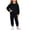 Black, variant on Girls Cotton Outfit Sets, Crew Neck Casual 2 PC Long Sleeve Sweatshirts and Sweatpants Sets Black Size 4-5 T