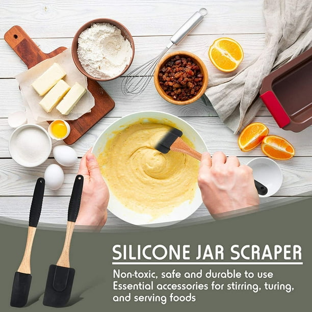 Long Handle Silicone Jar Spatula Kitchen Scraper Spatula Non-Stick Rubber  Scraper Silicone Scraper for Jars, Smoothies, Blenders Cooking Baking