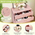 thumbnail image 2 of UBesGoo Pink Chest of Drawers Dresser Wood Organizer Cabinet, 4 Drawer Nightstand Side Table, Furniture for Bedroom, 2 of 18