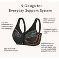 thumbnail image 5 of Exclare Womens Front Closure Bras Non-padded Wirefree Full Coverage Bra(Black,40G), 5 of 5