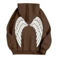 thumbnail image 5 of YUEHUA Silver Angel Wing Print Hoodies for Women Men Fleece Sweatshirts Pullover Funny Hoody Hooded With Pockets, 5 of 6