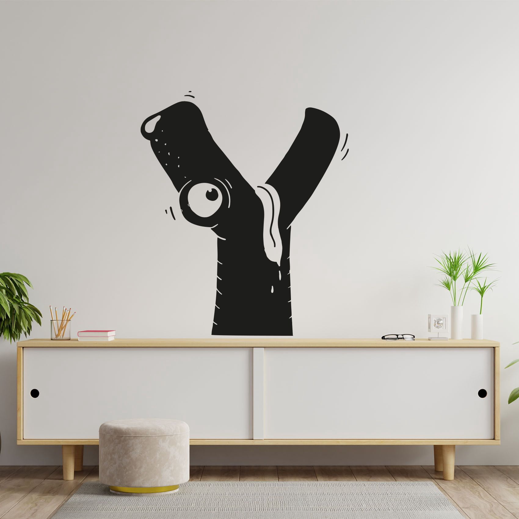Dinosaur Roar Bite Dinosaur Silhouette Cute Dino Design Silhouette Vinyl Design Wall Sticker Wall Art Wall Decal Boy Girl Kid Room Bedroom Nursery Kinder Home Decor Decoration Size (24x40 inch)