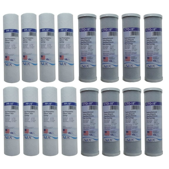 8 replacement filter set for Dual Stage Reverse Osmosis Whole House System (2 year supply)