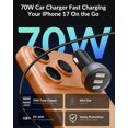 thumbnail image 2 of Cargador para auto YEAHFUN de 70 W con 3 puertos USB-C de carga rápida, 2 of 7
