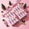 thumbnail image 5 of NeoMart- Nutcracker Christmas Wrapping Paper - Mini Roll - 17 Inch x 16.5 Feet - Pink Nutcracker Wrapping Paper for Christmas, Holiday, Party Celebration, 5 of 14