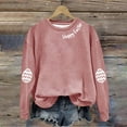 thumbnail image 4 of Sales Today Clearance Oversized Crewneck Sweatshirt Women Women's Happy Easter English Printed Round Neck Long Sleeve Hooded Sweatshirt, 4 of 7