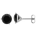 thumbnail image 1 of Mauli Jewels Ear Rings for Women 3.50 Carat Round Black Diamond Martini Stud Earrings Carat 14K White Gold 3-prong, 1 of 5