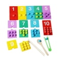 thumbnail image 2 of Juguetes de clasificación de colores Montessori, juguete de conteo de cuentas de matemáticas, juego de combinación de cuentas con clip para jardín de, 2 of 9