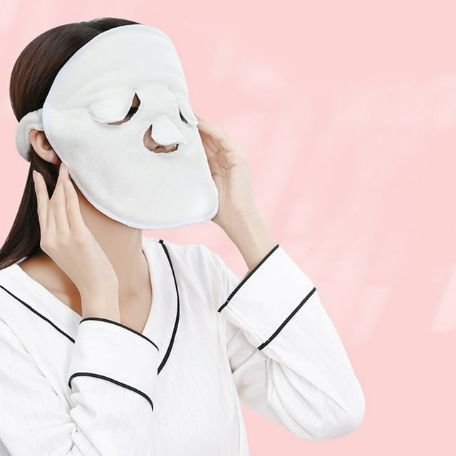 Serviette Vapeur Visage à Compresses Chaudes Serviette Vapeur Hydratante Serviette Visage à Compresses Chaudes Serviette Vapeur Visage Maison Salon de Beauté Réutilisable Soin de la Peau Serviette Visage 3 Trous avec Sangle