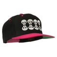 thumbnail image 5 of Halloween 8 Skulls Embroidered Snapback Cap - Black Pink OSFM, 5 of 5