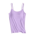 thumbnail image 1 of DPTALR Built In Bra Tank Tops For Women Summer Casual Strap Camisole Plus Size Padded Workout Tops, 1 of 3