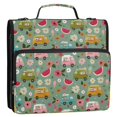 thumbnail image 5 of FORMRS Zipper Binder with Shoulder Strap 2-inch Ring 500 Sheet Capacity File Bag, Green Cartoon Trucks Pattern, 5 of 5