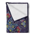 thumbnail image 2 of Batik Soft Flannel Fleece Throw Blanket, Bohemian Malaysian Floral Bouquet Corsage Royal, Cozy Plush for Indoor and Outdoor Use, 60" x 80", Quartz Multicolor, by Ambesonne, 2 of 5