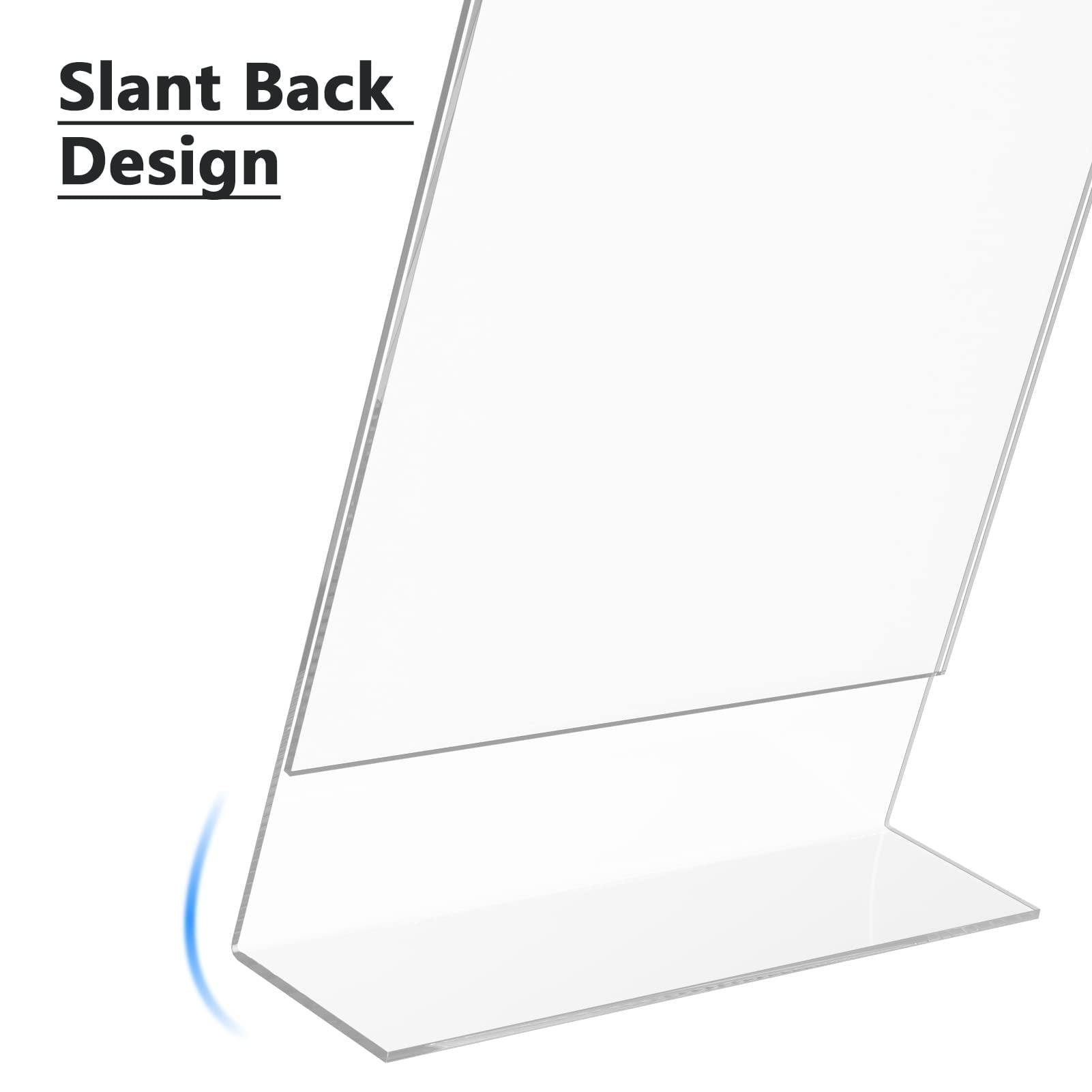 MaxGear 6 Pack Sign Holder 8.5 X 11 inches Slant Back Design Acrylic Sign Holders Display Stand Paper Holder Table Top Sign Holder