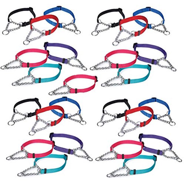 MPP 25 Chain Martingale Dog Collar Bulk Shelter Rescue Vet Assorted Color Pick Size (Small - 10 to 16 inch)