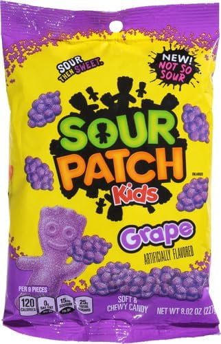 (5 pack) SOUR PATCH KIDS Grape Soft & Chewy Candy, 8.02 oz