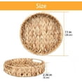 thumbnail image 2 of PandaTop Round Woven Serving Tray, 11x 2.4inch Decorative Display Tray Storage Platters with Handle, Natural Water Hyacinth Storage Baskets for coffer,Drink,Breakfast,Tea,Candle, 2 of 8