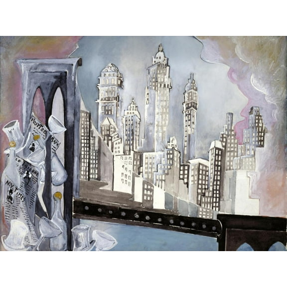 Art.com Brooklyn Bridge Art Print by Zelda Fitzgerald, 16" x 12"